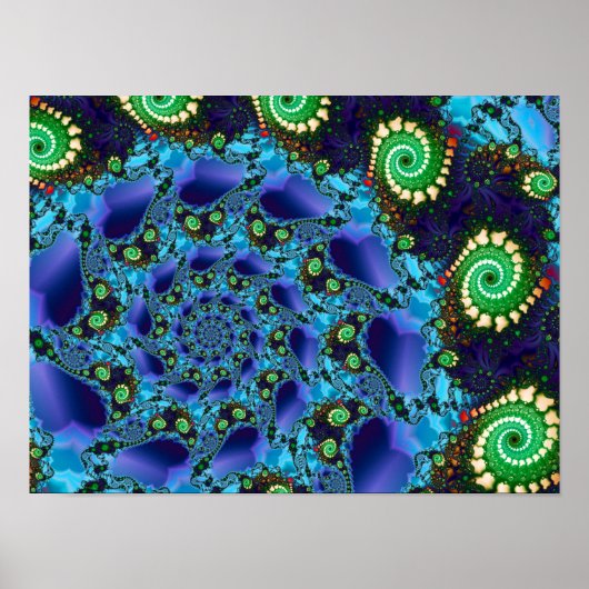 Blauer Spiral Poster (Vorne)