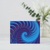 Blauer Spiral Postkarte (Stehend Vorderseite)