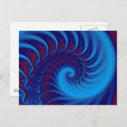 Blauer Spiral Postkarte (Vorne/Hinten)