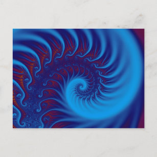 Blauer Spiral Postkarte