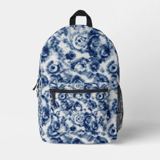 Blauer Spiral-Tie-Dye-Rucksack Bedruckter Rucksack