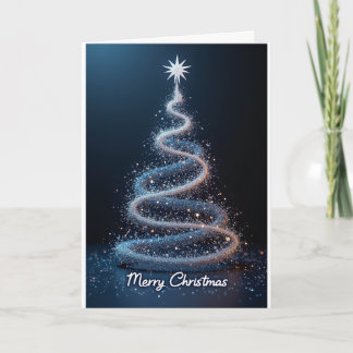 Blauer Spiralbaum – Weihnachtskarte Karte