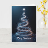 Blauer Spiralbaum – Weihnachtskarte Karte (Gelbe Blume)