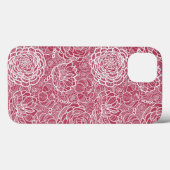 Blauer Spitze-Blumen-Musterhintergrund Case-Mate iPhone Hülle (Rückseite (Horizontal))