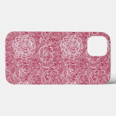 Blauer Spitze-Blumen-Musterhintergrund Case-Mate iPhone Hülle (Rückseite (Horizontal))
