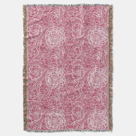 Blauer Spitze-Blumen-Musterhintergrund Decke (Vorderseite Vertikal)