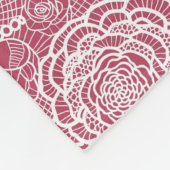 Blauer Spitze-Blumen-Musterhintergrund Fleecedecke (Ecke)