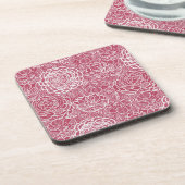 Blauer Spitze-Blumen-Musterhintergrund Getränkeuntersetzer (Linke Seite)