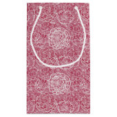 Blauer Spitze-Blumen-Musterhintergrund Kleine Geschenktüte (Rückseite)