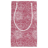 Blauer Spitze-Blumen-Musterhintergrund Kleine Geschenktüte (Vorderseite)