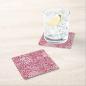 Blauer Spitze-Blumen-Musterhintergrund Rechteckiger Pappuntersetzer (Vor Ort)