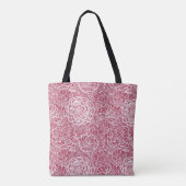 Blauer Spitze-Blumen-Musterhintergrund Tasche (Rückseite)
