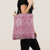 Blauer Spitze-Blumen-Musterhintergrund Tasche (Von Nahem)