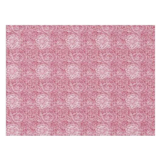 Blauer Spitze-Blumen-Musterhintergrund Tischdecke (Vorderseite (Horizontal))