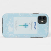 Blauer Spitzenjunge Taufe Case-Mate iPhone Hülle (Rückseite (Horizontal))