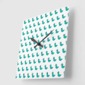 Blauer Spitzvogel Quadratische Wanduhr (Winkel)