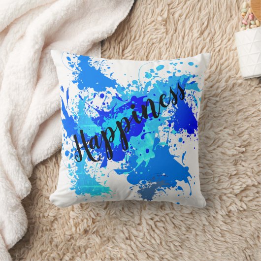 Blauer Splash im Minimalismus-Stil Kissen (Decke)