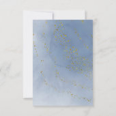 Blauer Splint und Imitat Gold Glitzer Save the Dat Einladung (Rückseite)