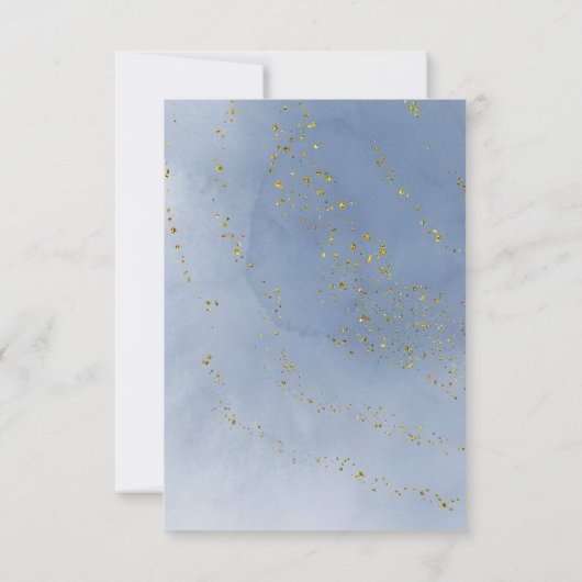 Blauer Splint und Imitat Gold Glitzer Save the Dat Einladung (Rückseite)