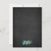 Blauer Splitter kommt in unser Bash Pool Party Einladung (Rückseite)