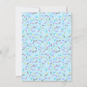 Blauer Sprinkle | Donut | Baby Sprinkle Einladunge Einladung (Rückseite)