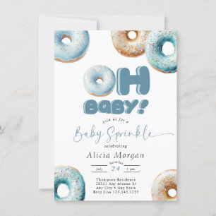 Blauer Sprinkle   Donut   Baby Sprinkle Einladunge Einladung