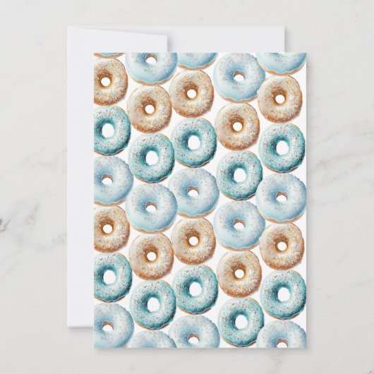 Blauer Sprinkle | Donut | Baby Sprinkle Einladunge Einladung (Rückseite)