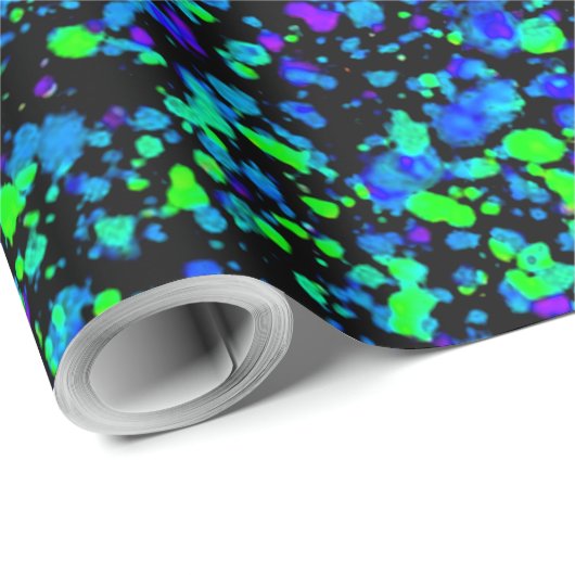 Blauer Spritzer - Geschenkpapier (Rolleneckpunkt)