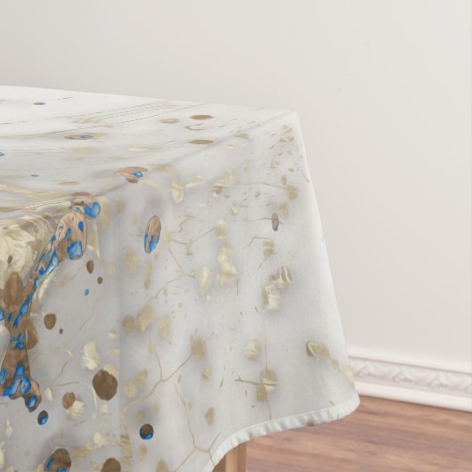 Blauer Spritzer - grauer Marmor und Gold Tischdecke (Beispiel)