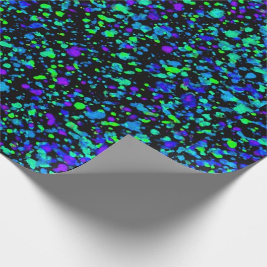 Blauer Spritzer - Schleifpapier Geschenkpapier (Ecke)