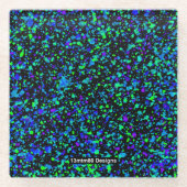 Blauer Spritzer - Untersetzer aus Glas (Vorderseite)