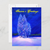 Blauer Spruce Trees Feiertagspostkarte (Vorne/Hinten)