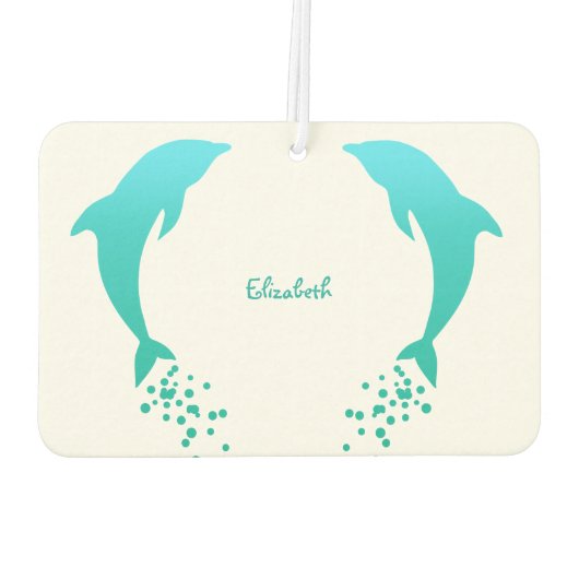 Blauer Sprung Dolphin mit Blasen Air Freshener Autolufterfrischer (Rückseite)