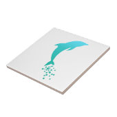 Blauer Sprung Dolphin mit Blasen-Tile Fliese (Seite)