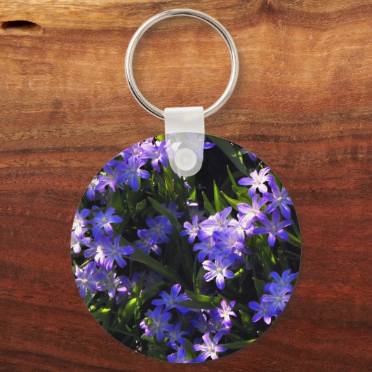 Blauer Squill Spring Blumen Schlüsselanhänger (Vorderseite)