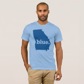 Blauer Staat Georgien T-Shirt (Vorne ganz)