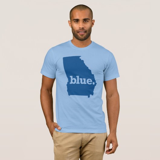 Blauer Staat Georgien T-Shirt (Vorne ganz)