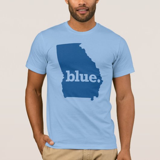Blauer Staat Georgien T-Shirt (Vorderseite)