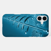 Blauer Stab des Asklepios iPhone Hülle (Rückseite (Horizontal))