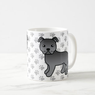 Blauer Staffordshire Bull Terrier Süßer Cartoon-Hu Kaffeetasse
