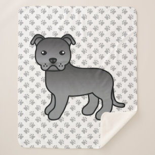 Blauer Staffordshire Bull Terrier Süßer Cartoon-Hu Sherpadecke