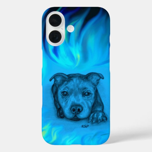 Blauer Staffy-Welpe Case-Mate iPhone Hülle (Rückseite)