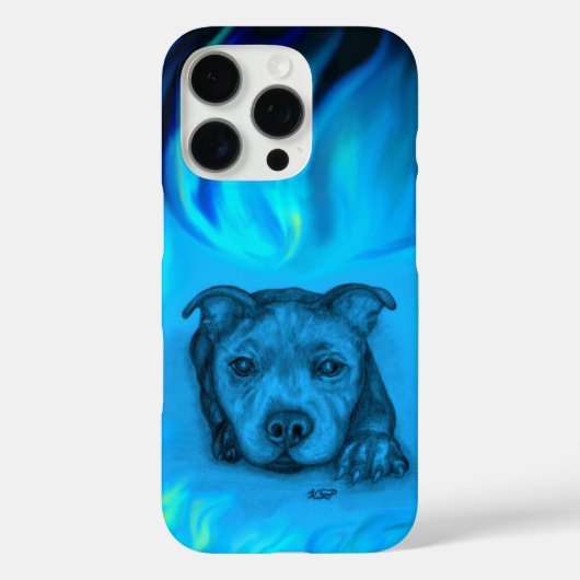 Blauer Staffy-Welpe Case-Mate iPhone Hülle (Rückseite)