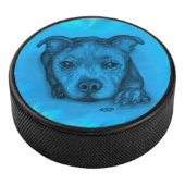 Blauer Staffy Welpe Eishockey Puck (3/4)