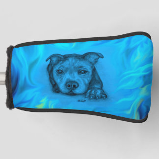 Blauer Staffy Welpe Golf Headcover
