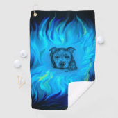 Blauer Staffy-Welpe Golfhandtuch (Insitu)