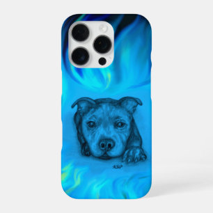 Blauer Staffy Welpe iPhone 16 Pro Hülle