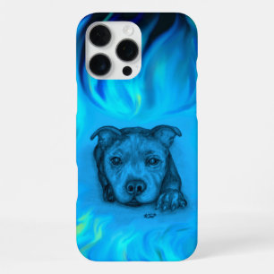 Blauer Staffy-Welpe iPhone 16 Pro Max Hülle