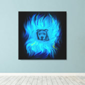 Blauer Staffy-Welpe Leinwanddruck (Insitu (Holzboden))