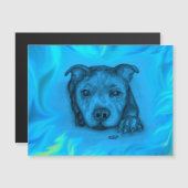Blauer Staffy-Welpe Magnetkarte (Vorne/Hinten)